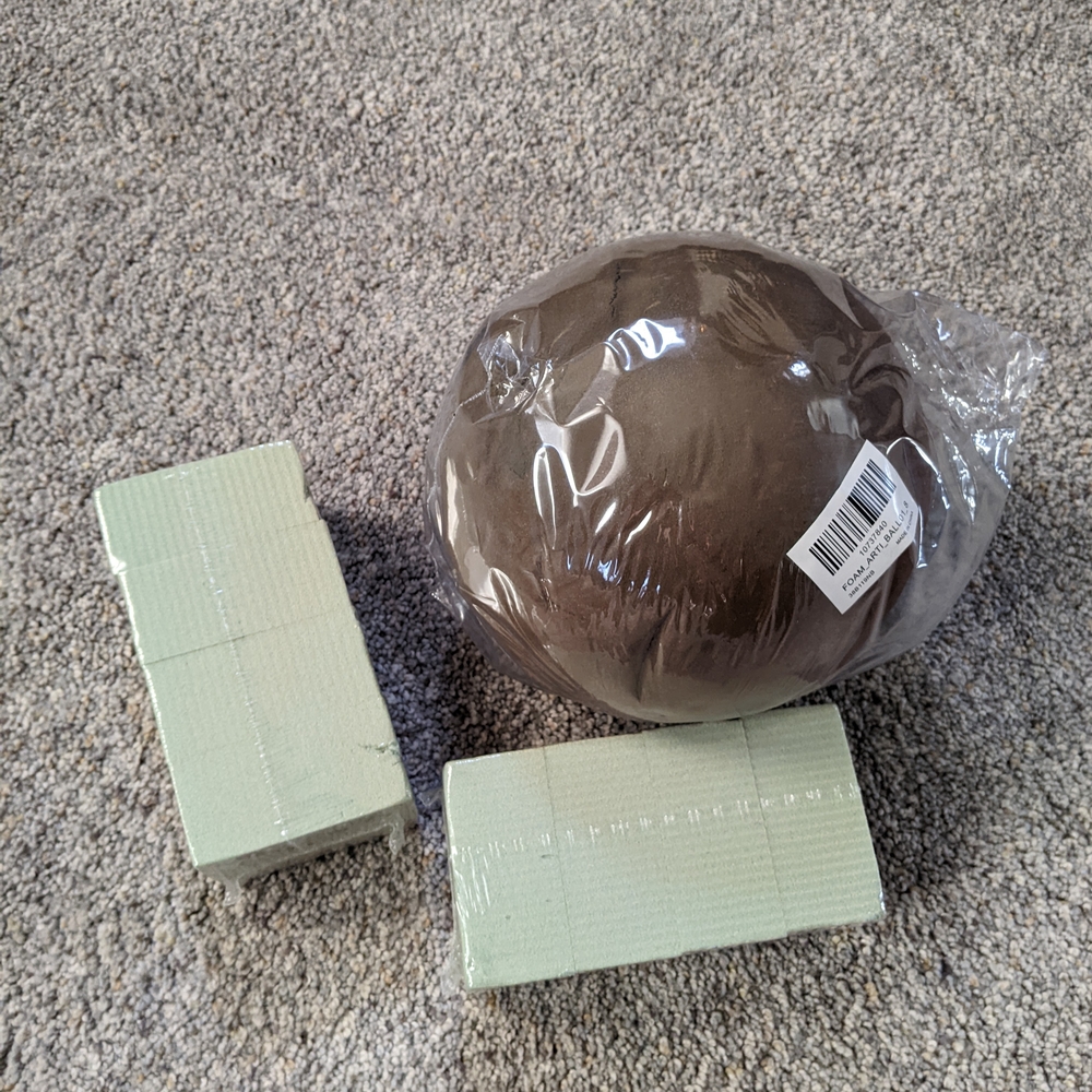 Floral Foam Blocks and Brown Sphere